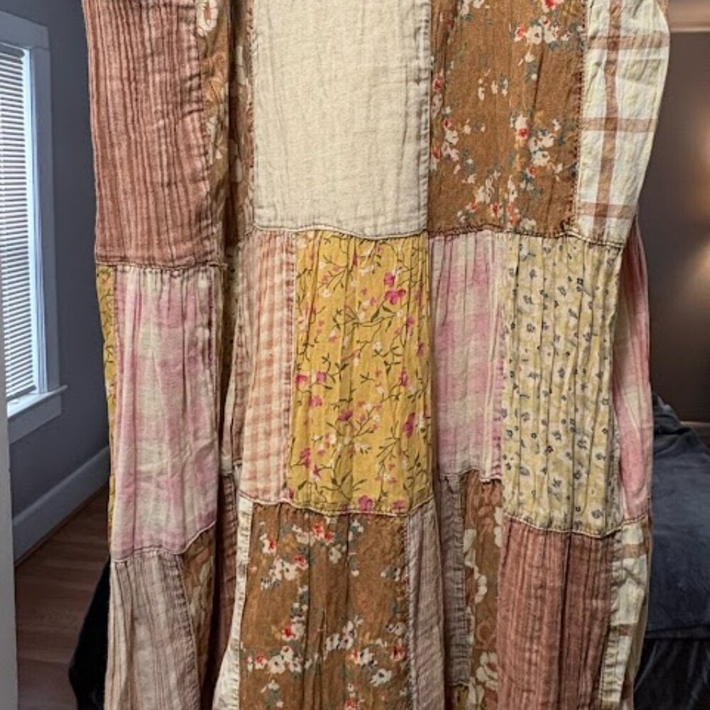 Young Threads size medium "denim/patchwork" boho … - image 3